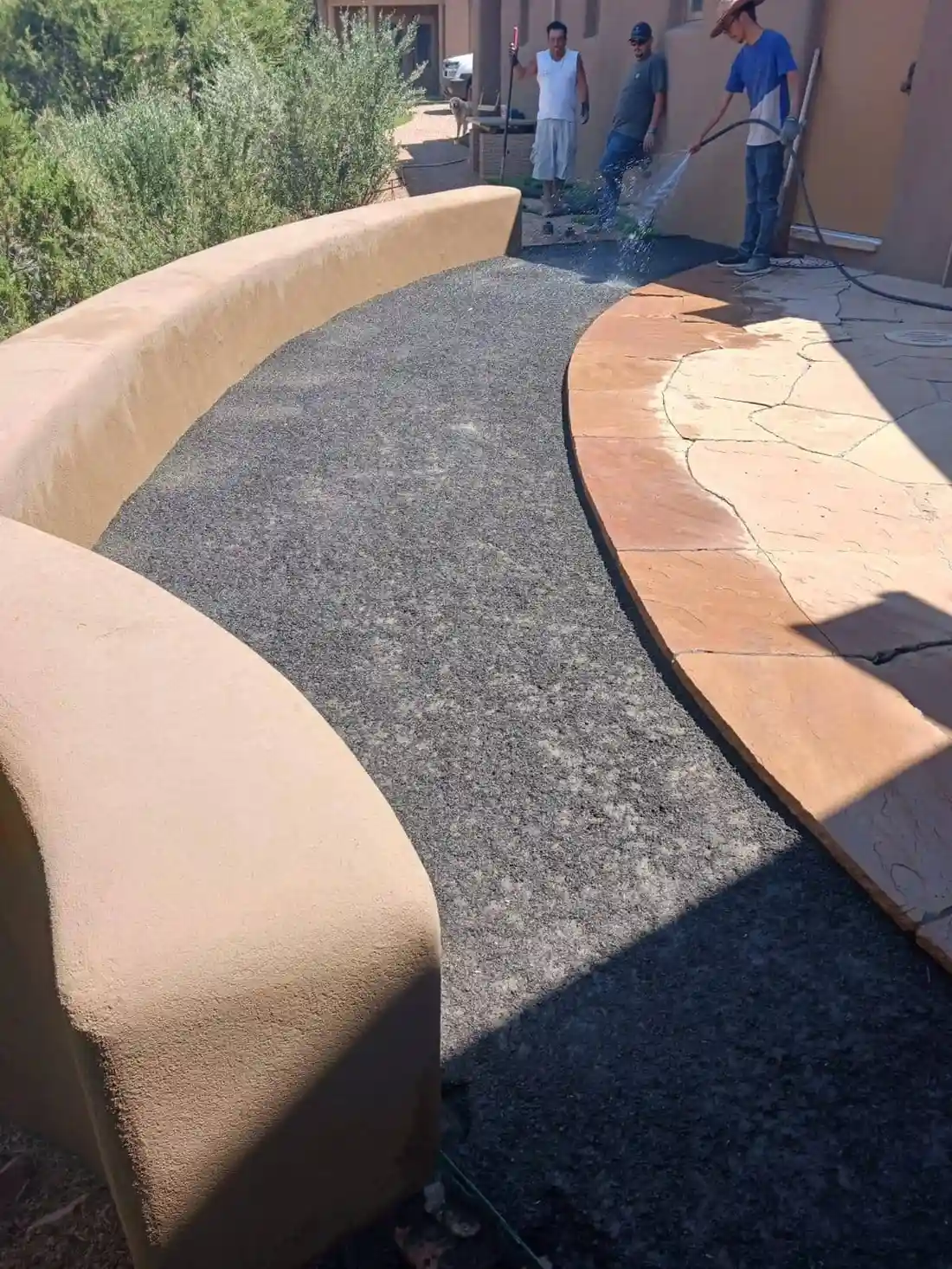 Residential landscaping in Santa Fe featuring xeriscape techniques